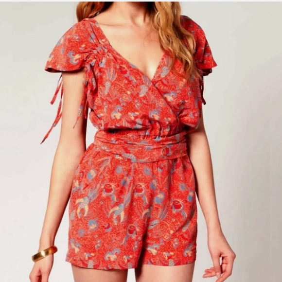 FRENCH CONNECTION PHOENIX SILK PLAYSUIT ROMPER 4 - Picture 6 of 10